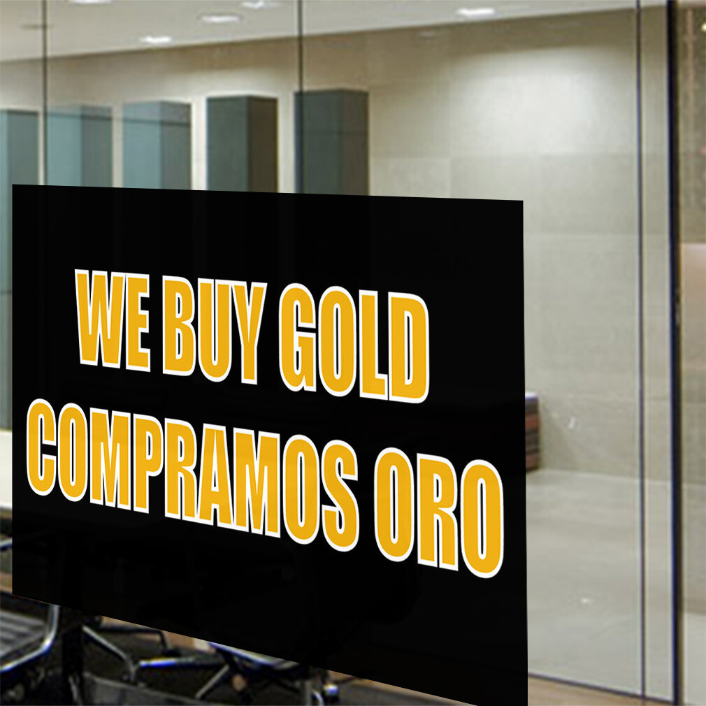 Decal Stickers We Buy Gold Compramos Oro A Vinyl Store Sign Label Business