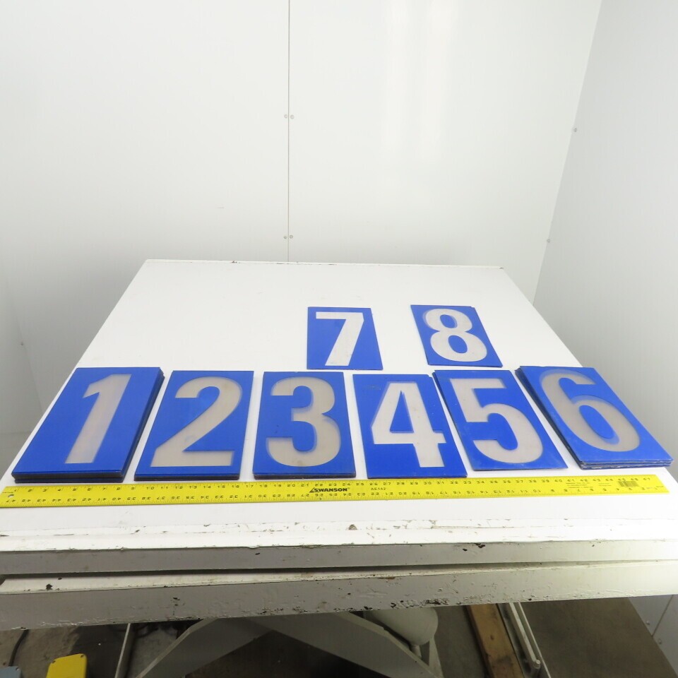 14&Prime; x 7-1/2&Prime; Plastic Marquee Numbers On Plexiglass 1 To 8 Lot Of 44