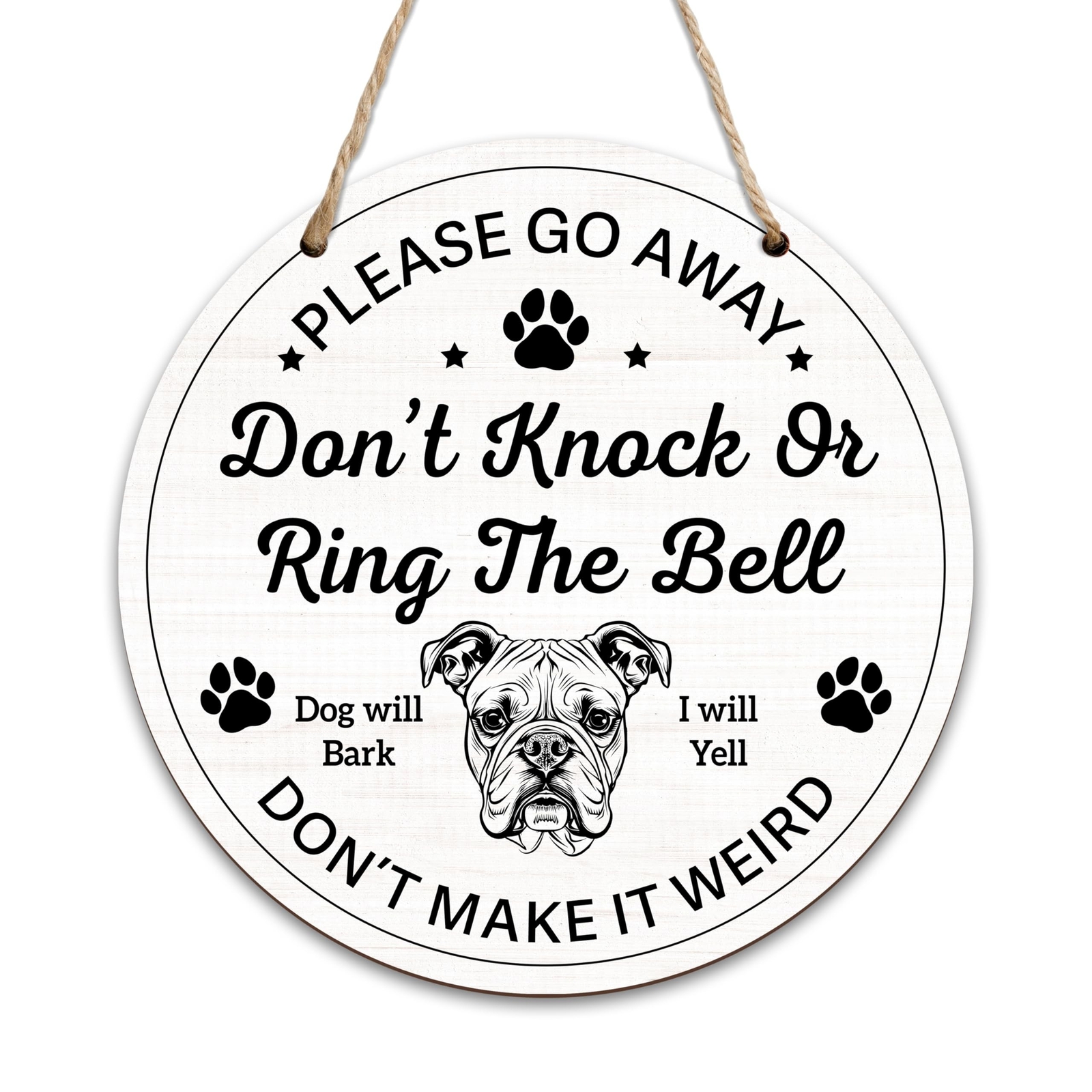 Do Not Knock Or Ring Doorbell Sign Decor For Front Door, Please Go Away Dog B…