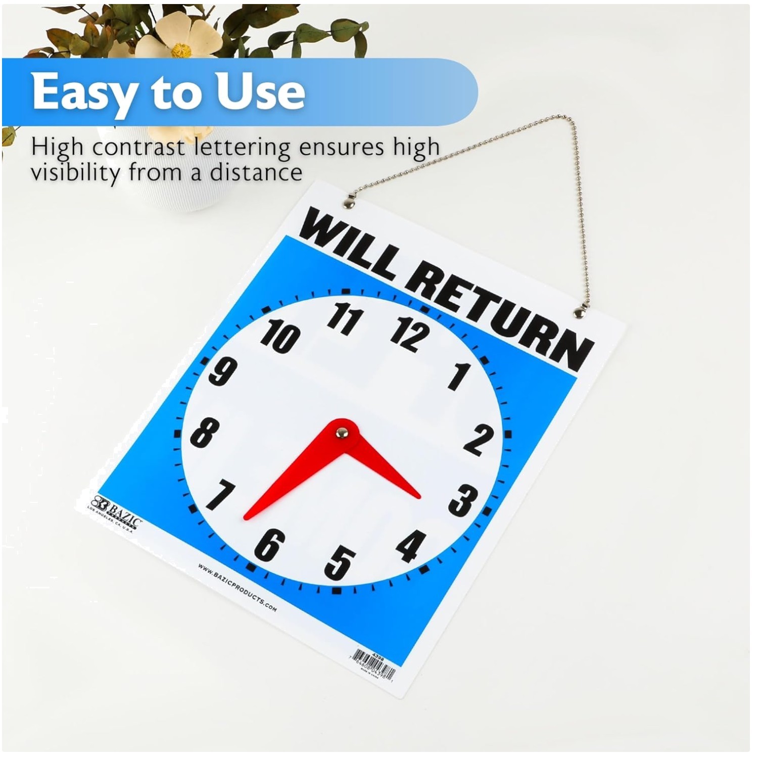 Open/Closed Clock Sign for Office Events, 24-pack