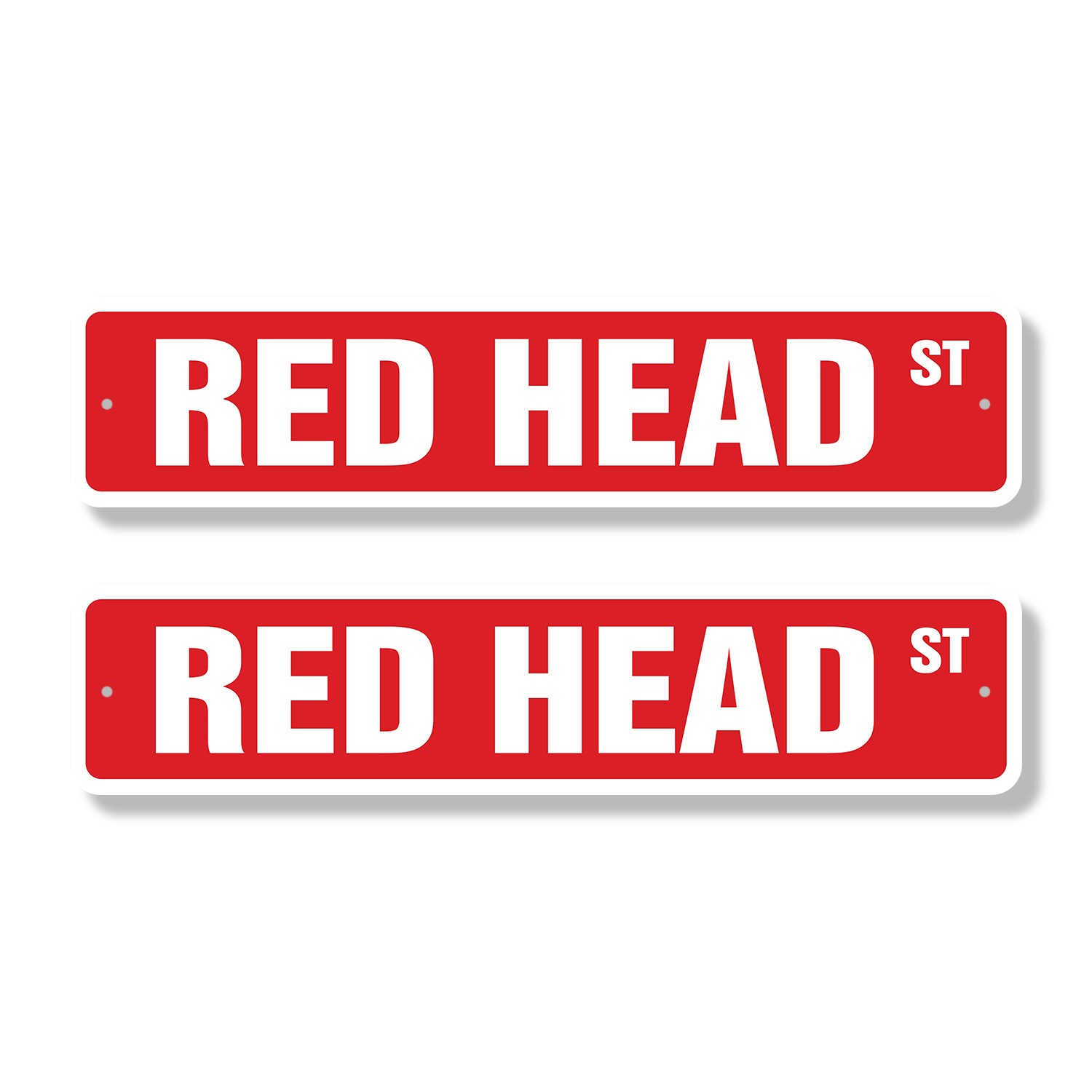 RED HEAD Street Sign (2 Pack) Metal Road Sign hair redhead dye beautician