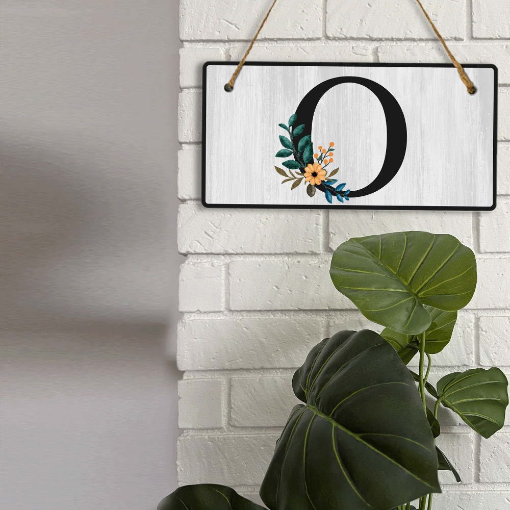 O Flower Decor 5×10 Hanging Wall or Door Sign | Alphabet Letter Room Decoration