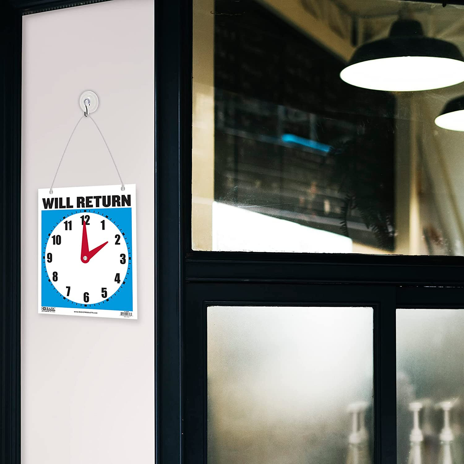 Open Sign 7.5&Prime;X9&Prime;, Clock Will Return Will Be Back, Double Sides Plastic Vinyl Si