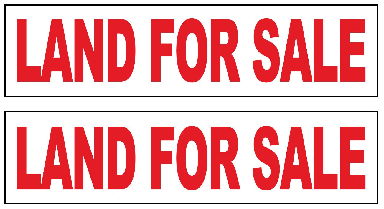 2 Pack 6×24 Inch LAND FOR SALE Real Estate Rider Corrugated Plastic Sign wrb