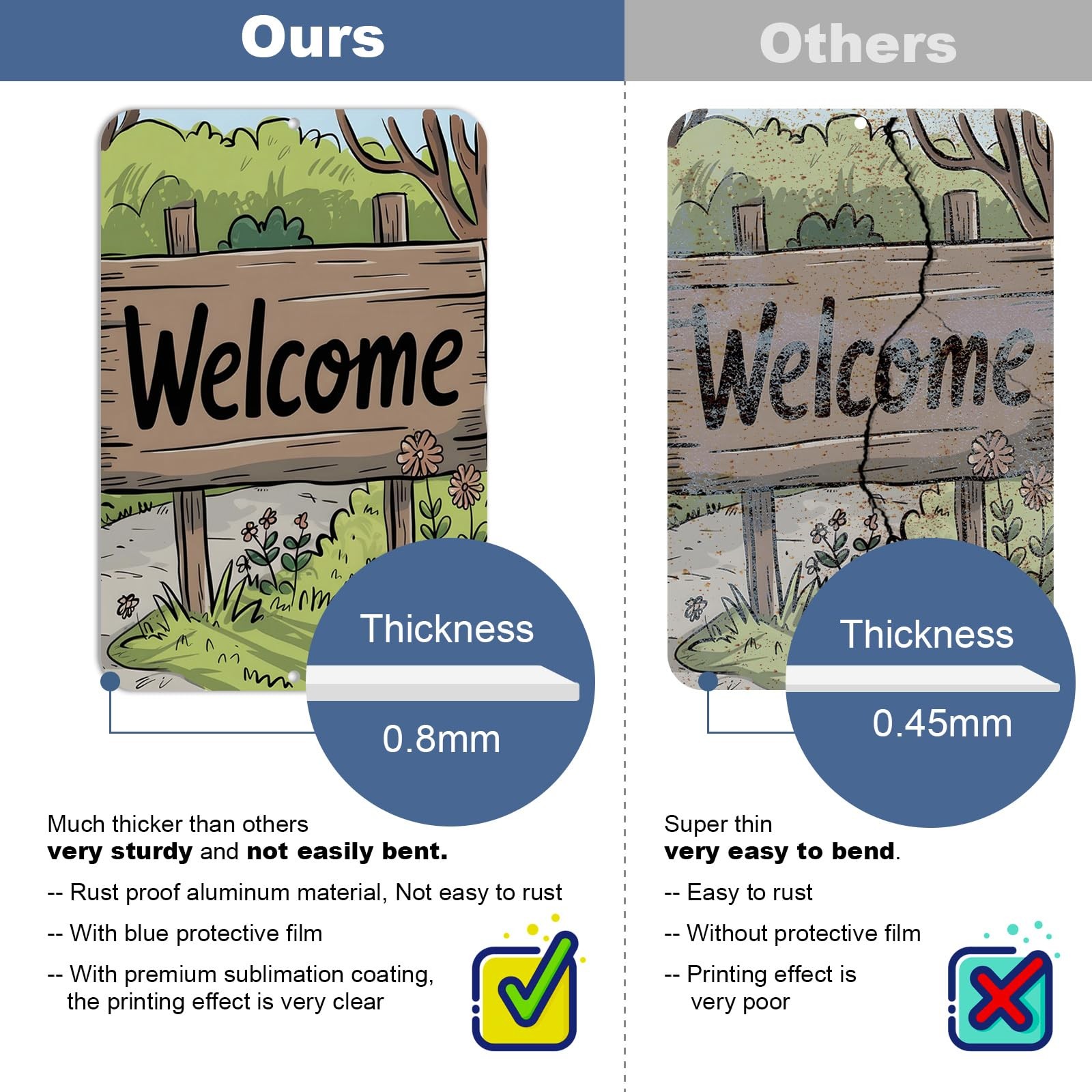 2 Pack 18&Prime; x 12&Prime; White Blank Sublimation Metal Sign for DIY Printing,Wall Decor