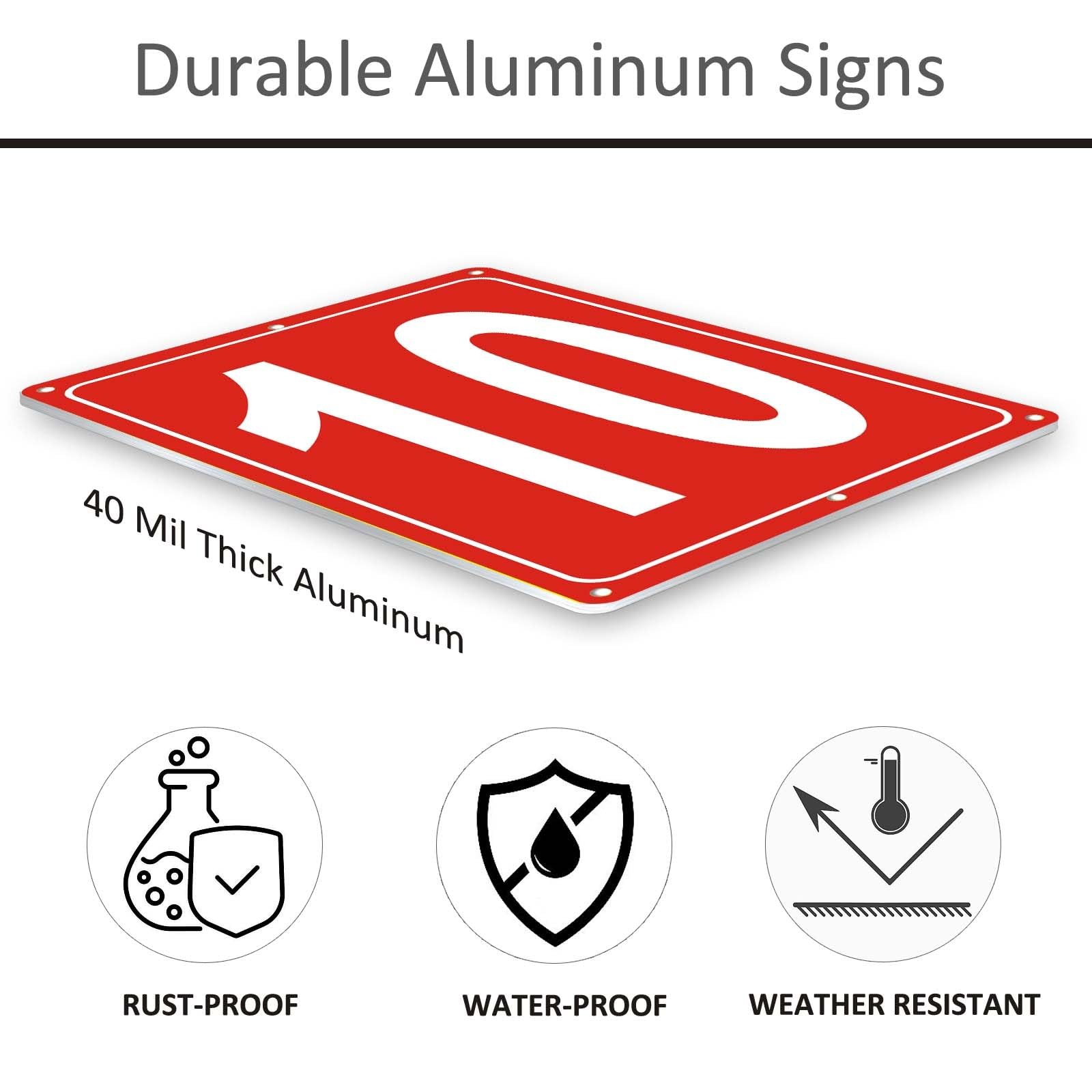 Aluminum Numbered Sign For Tennis Court Parking Lot Weatherproof Red 12×8 In