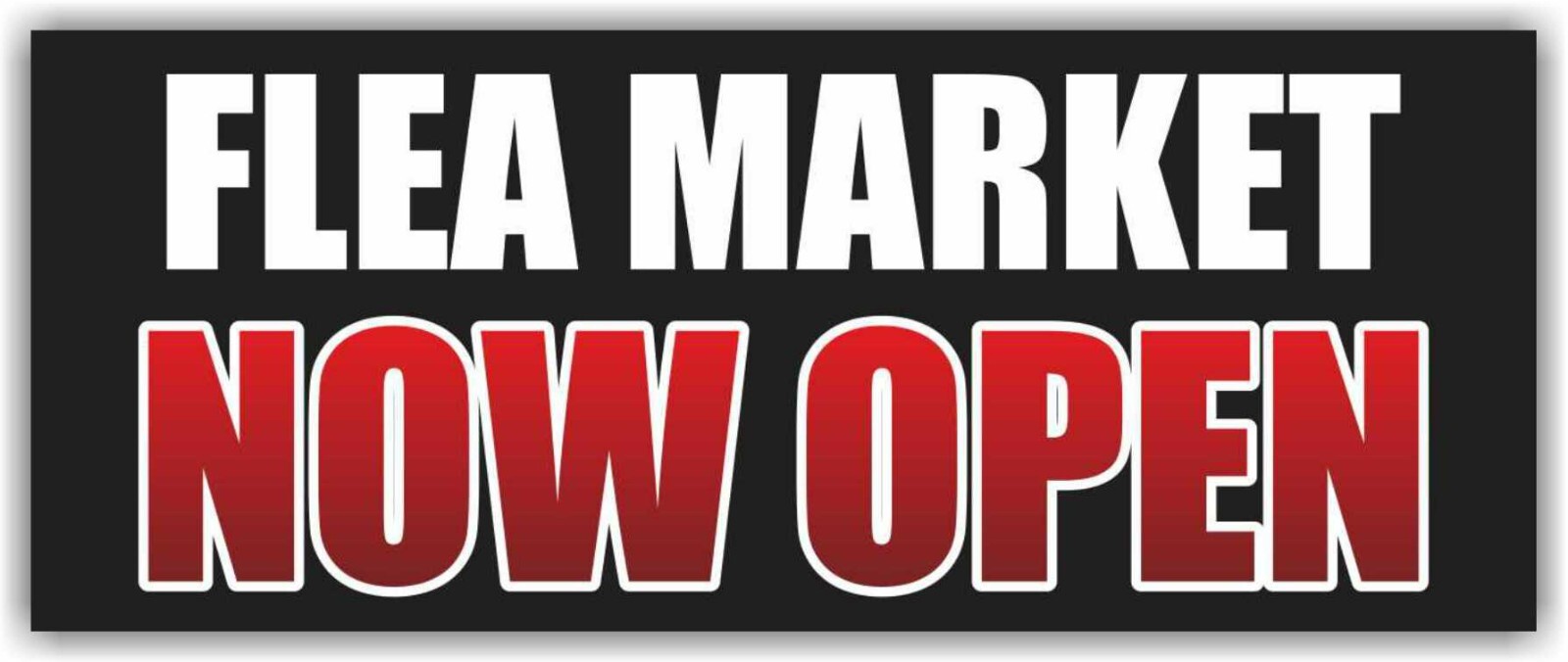 FLEA MARKET NOW OPEN Advertising Banner Vinyl Mesh Sign Antiques Collectibles