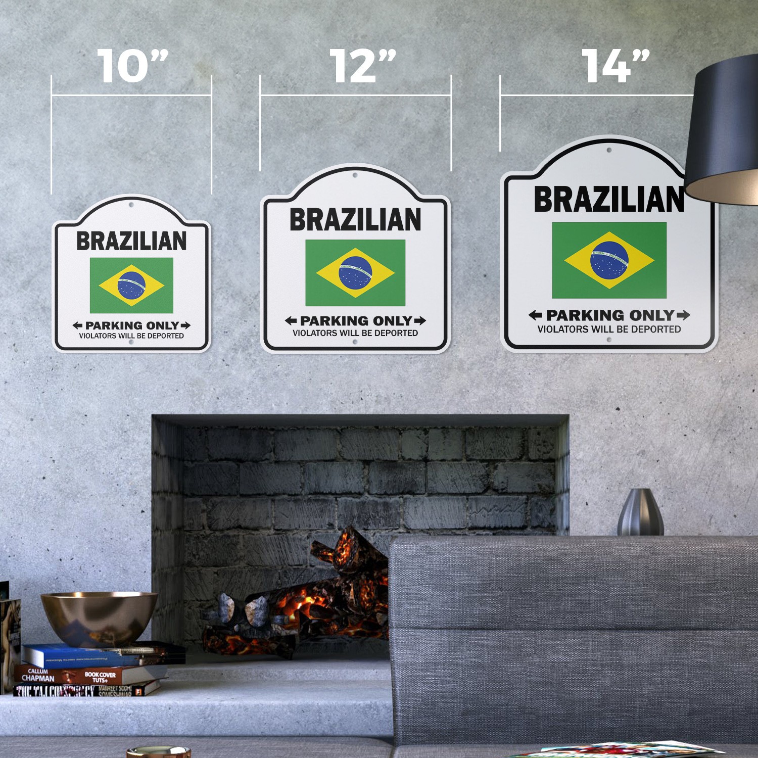 Brazilian Parking Plastic Sign Novelty Funny Brazil South America Coff