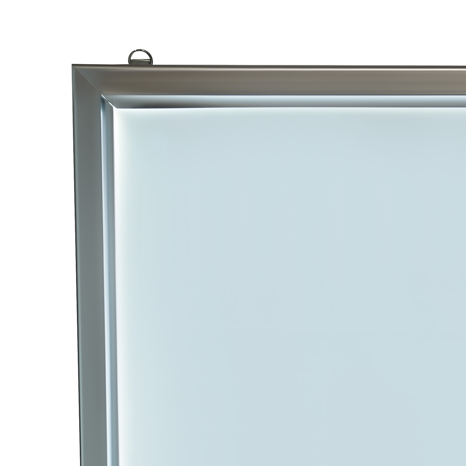 24 × 36 Inch LED Backlit Poster Frame Silver – 20W Plug-In Wall-Mount