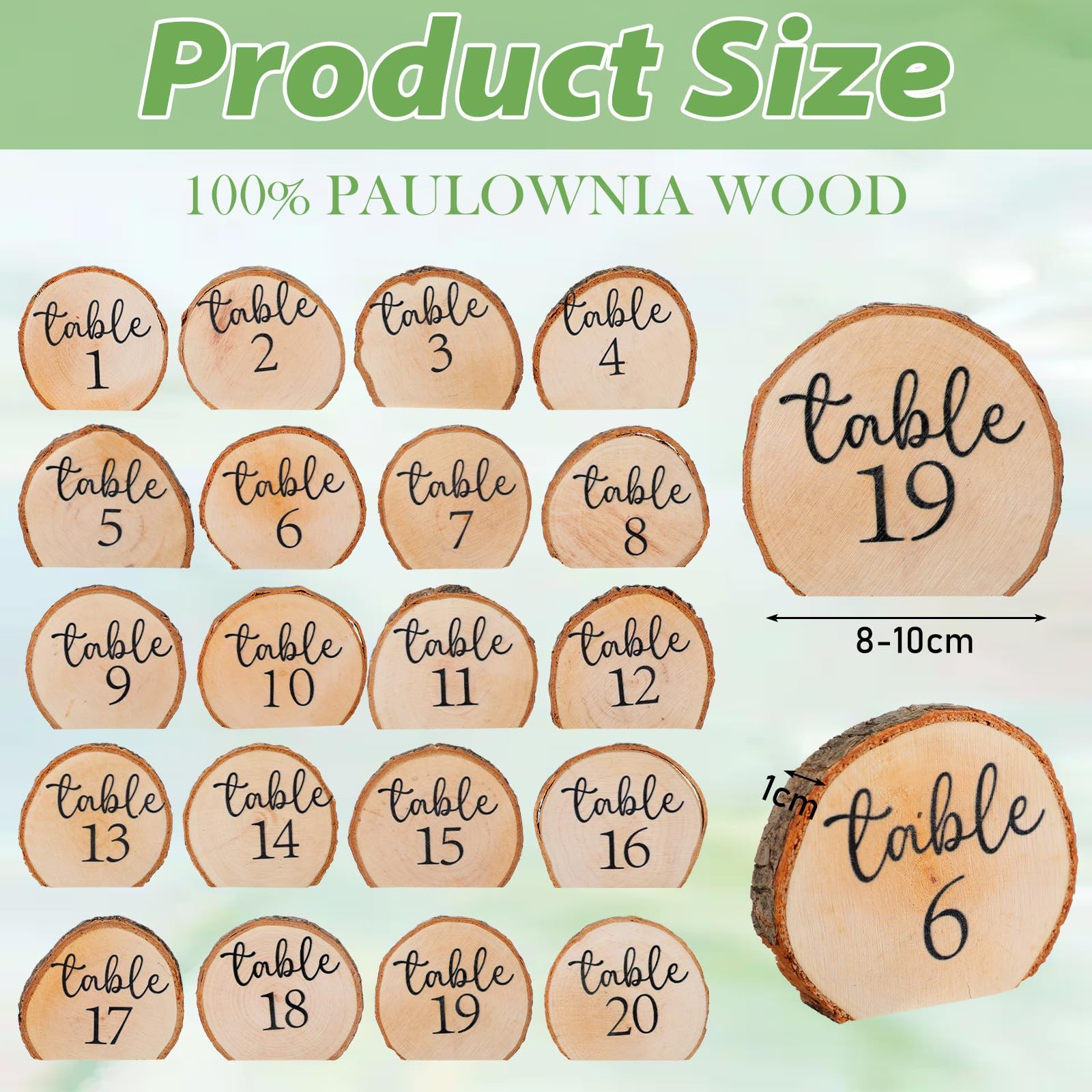 20 PCS Rustic Wood Table Numbers Set Wedding Centerpieces Banquet Seating