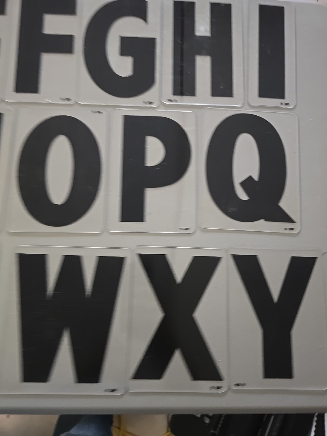 Lot 6&Prime; Acrylic Wagner Zip-Change Marquee Sign Changeable Letters Full Alphabet