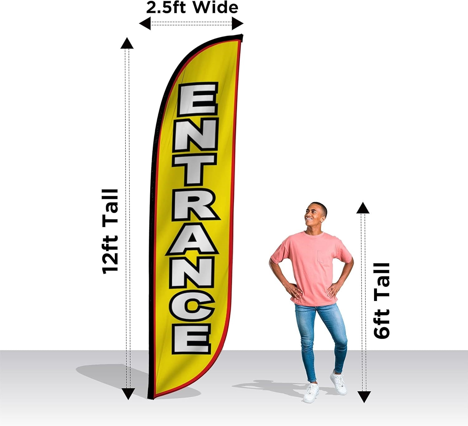 Entrance & Exit Advertising Business Swooper Feather Banner Flags – 12 Feet Tall