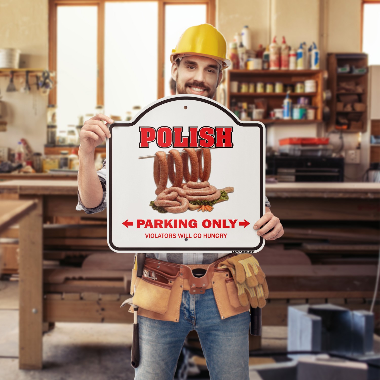 Polish 18&Prime; X 18&Prime; Heavy-Gauge Aluminum Architectural Sign