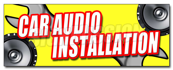 CAR AUDIO INSTALLATION DECAL sticker stereo speakers repair amps auto