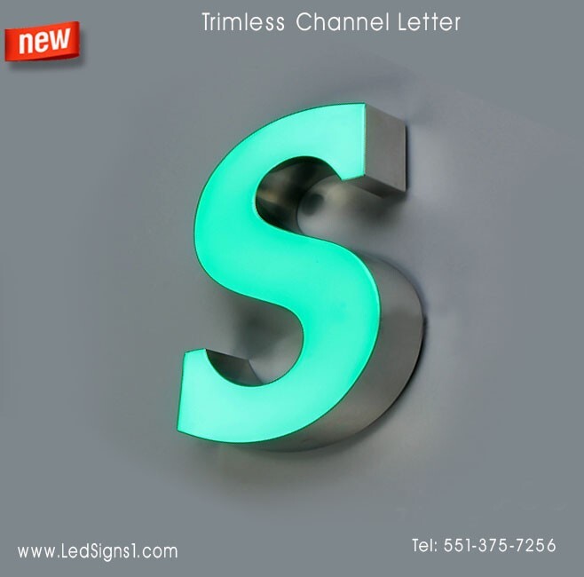 Custom made Trim less Channel Letters Signs Storefront signage 20 Inches