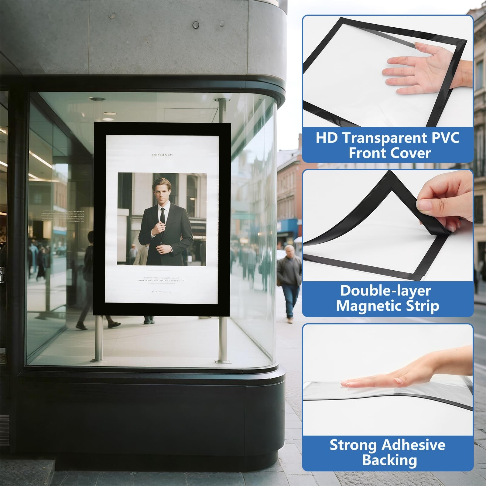NUITPY 25 Pack Magnetic Sign Holder, 8.5in x 11in x 11in-25Pack, Black