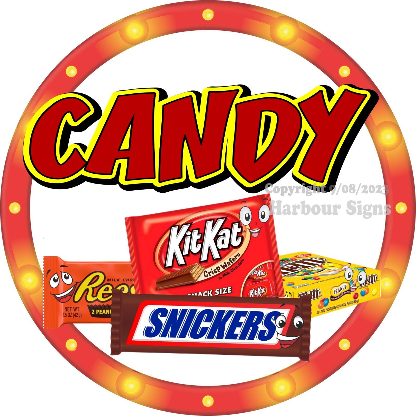 Candy DECAL (Choose Your Size) Snack Concession Food Truck Sticker c2