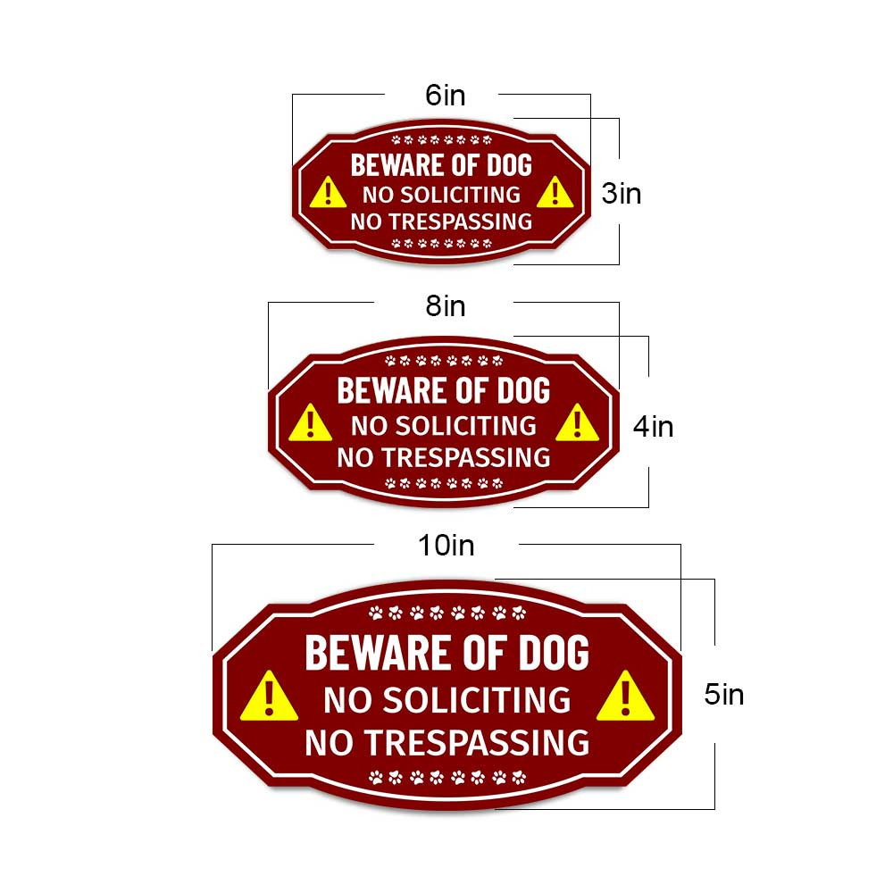 Victorian Plus Beware of Dog No Soliciting No Trespassing Wall or Door Sign