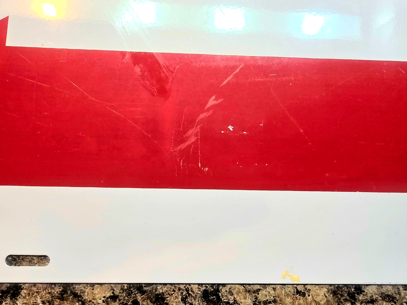 Arrow Aluminum Metal Sign Red & White 6&Prime;X24&Prime; 2 Sided