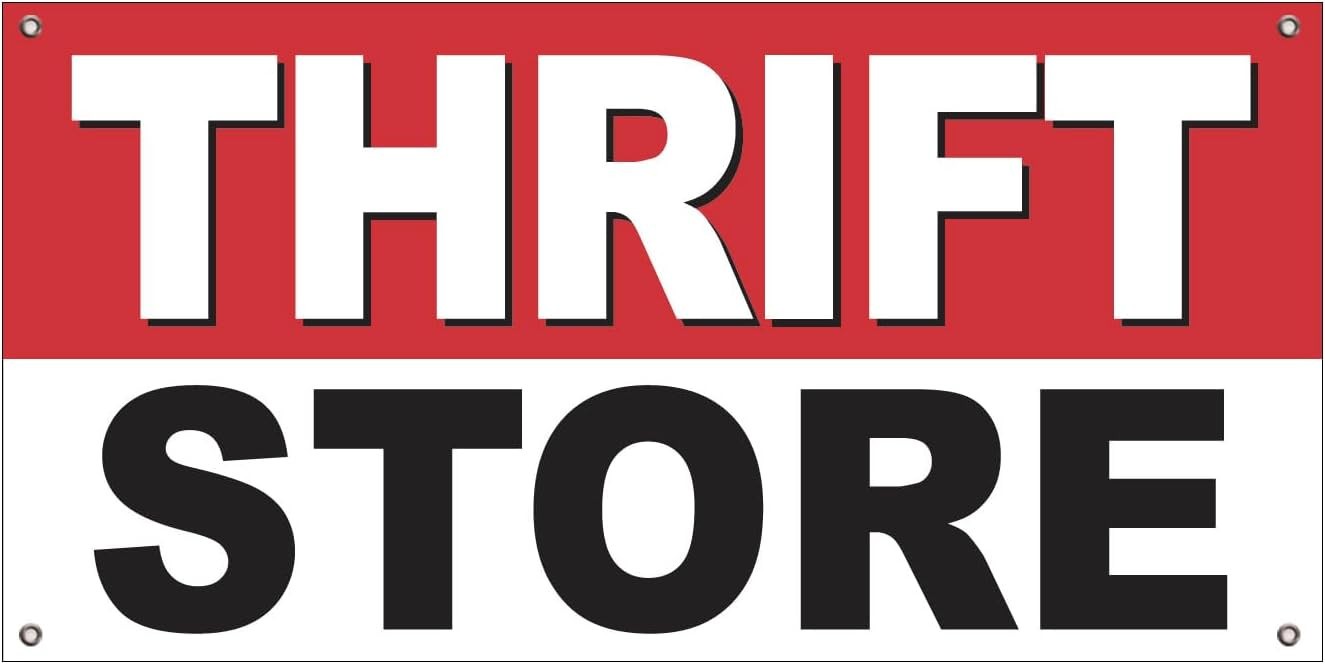 2×4 ft THRIFT STORE Banner Sign Polyester Fabric With Grommets wrb