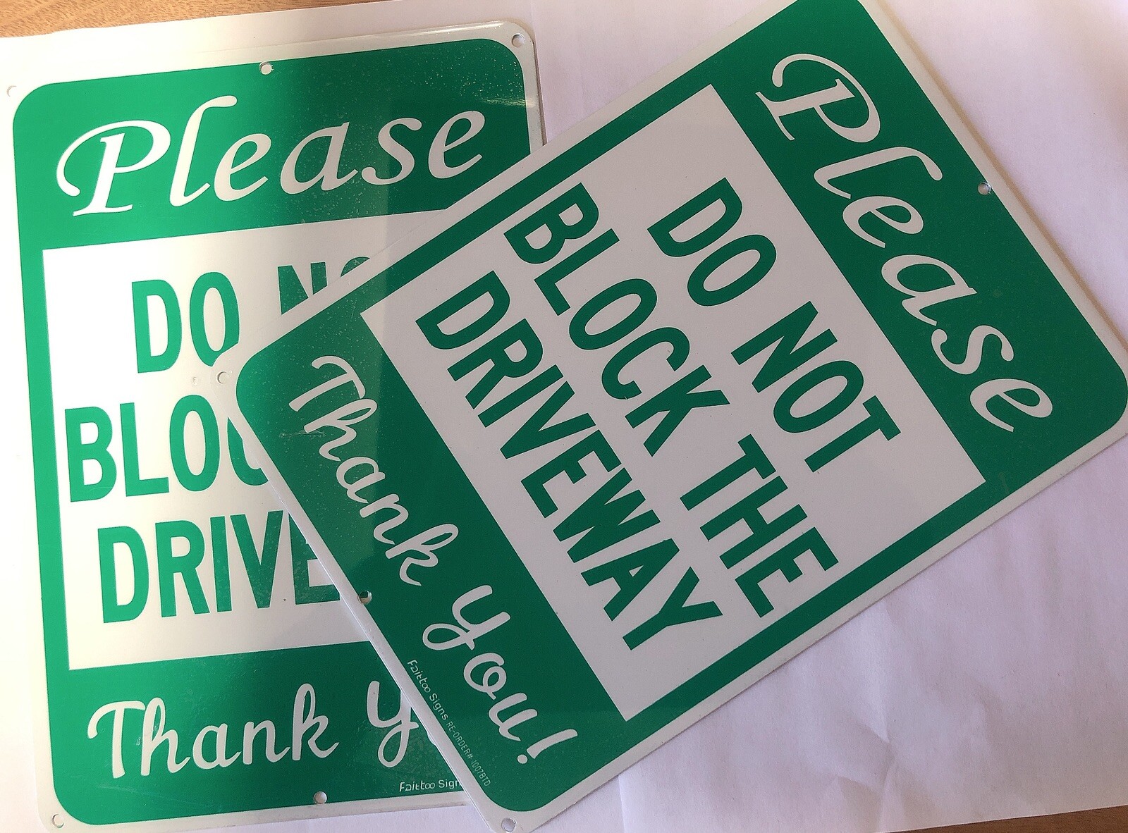 Please Do Not Block The Driveway 40 Rust Free Aluminum 7×10 Inches 2-Pack
