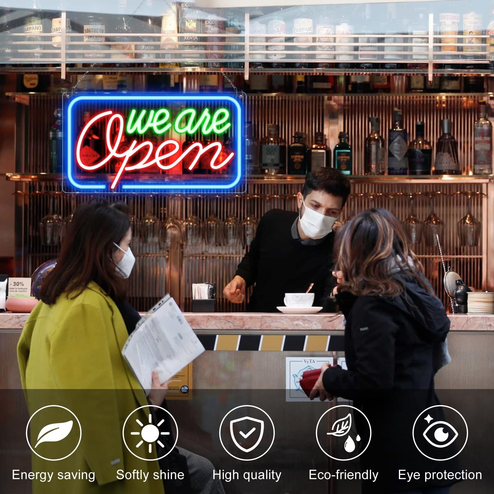 Neon We Are Open Signs for Business, 16.5 »x 9 » Open Sign LED, Super Bright …