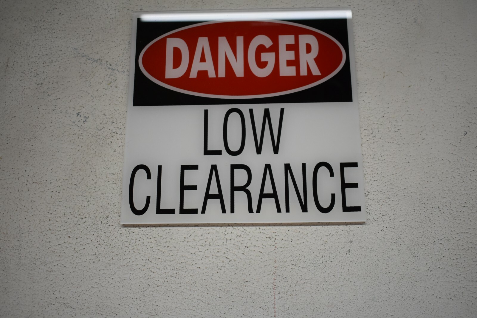 Bulk Lot 19 Danger Low Clearance 10&Prime; x 10&Prime; Acrylic Stick Back Signs Garage