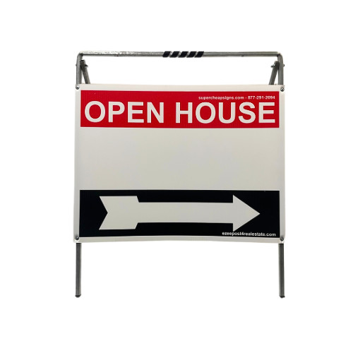 Real Estate Open House Sign Kit Metal A-Frame 5-Pack Red White Black