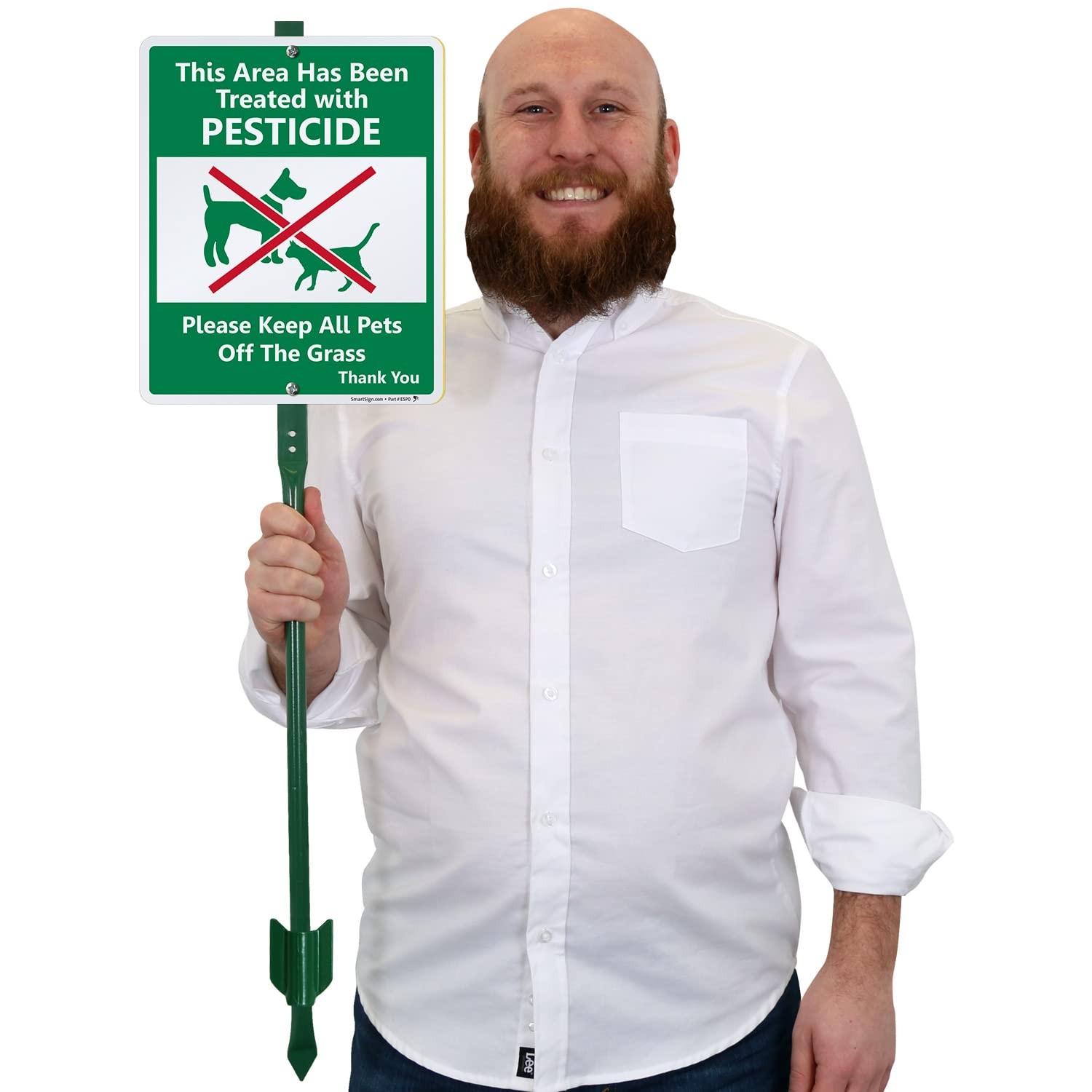 « Area Treated with Pesticides, Keep Pets Off Grass » Sign for Lawn | 10&Prime; x 12&Prime;…