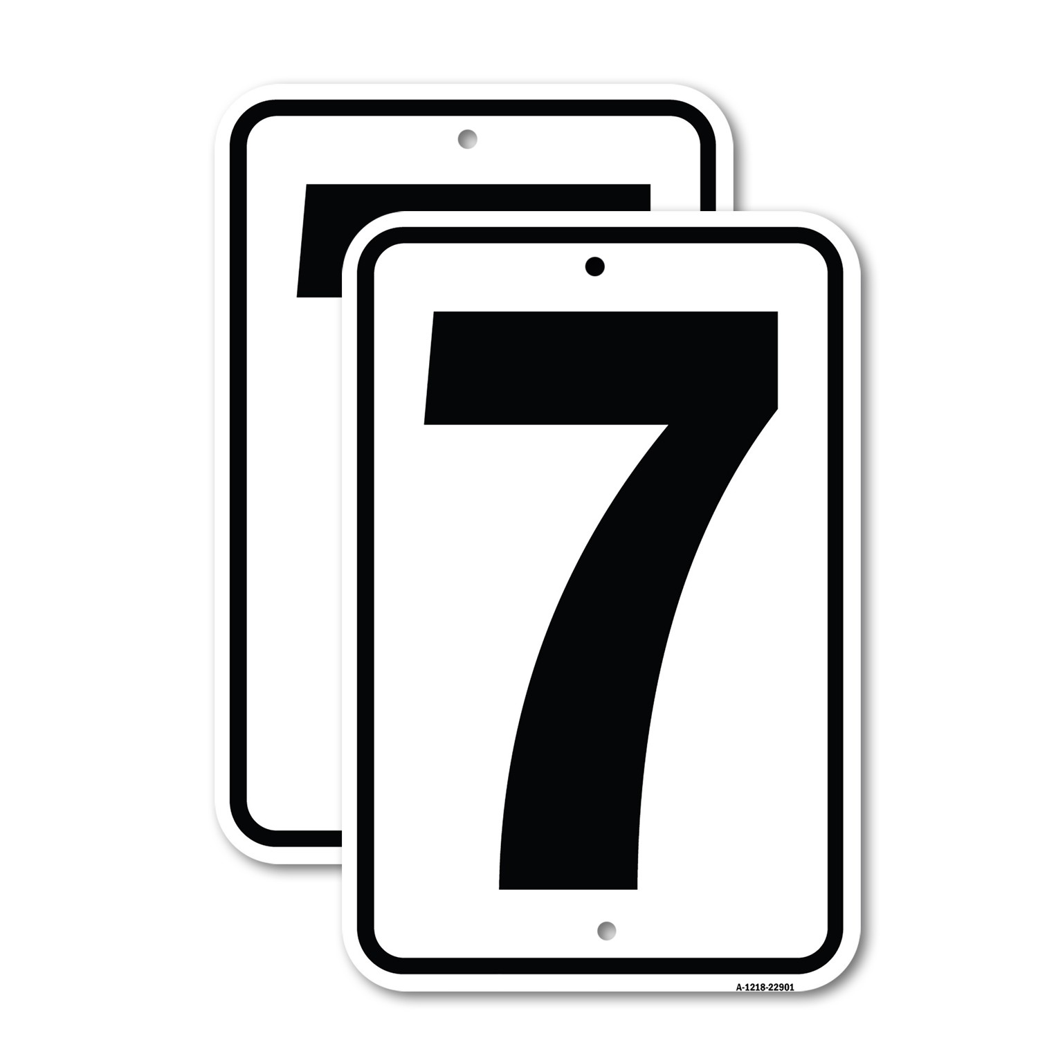 Sign with Number &lsquo;7 Heavy Gauge Aluminum Parking Sign Rust Proof