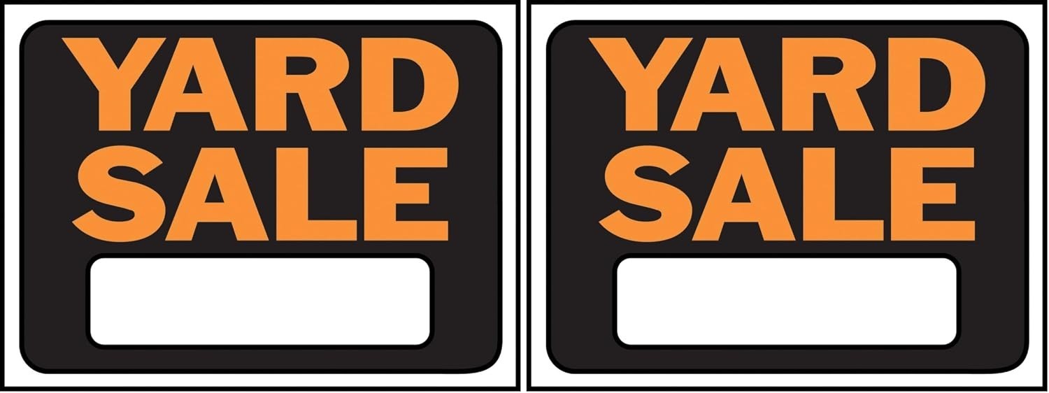 Weather-Resistant Yard Sale Signs 8.5&Prime; x 12&Prime; – 2-Pack Lightweight Plastic Signs