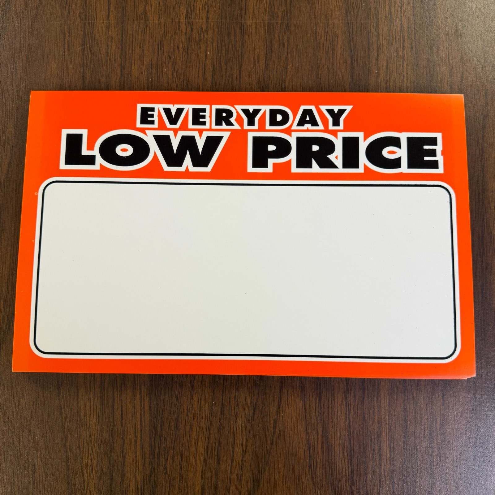 50- 7&Prime; x 11&Prime; EDLP Price cards for Retail Stores Everyday Low Price Signage Sign
