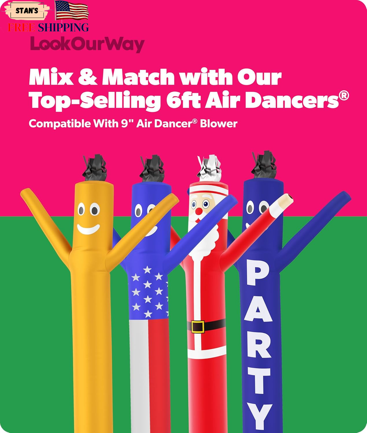 7ft Wacky Waving Inflatable Tube Guy Red Sky Dancer for Advertising NEW USA