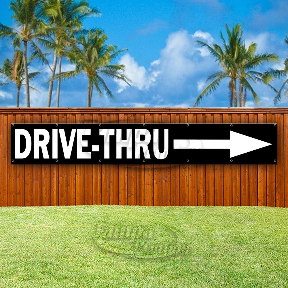 DRIVE-THRU Advertising Food Business Vinyl Banner Flag Sign USA XL01576