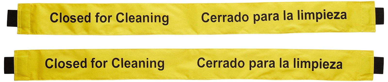 Restroom Closed for Cleaning Sign Magnetic Ends 2 Pack Bilingual 42&Prime;x3.5&Prime;