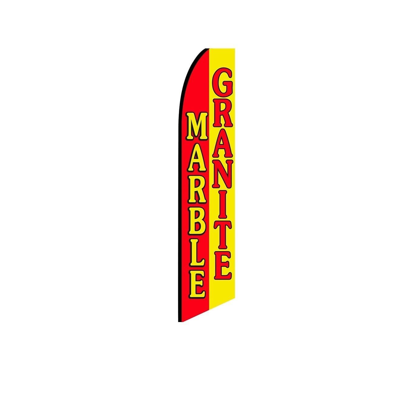 Marble Granite RedYellow Swooper Flutter Feather Flag | 3ft W x 11.5ft Tall
