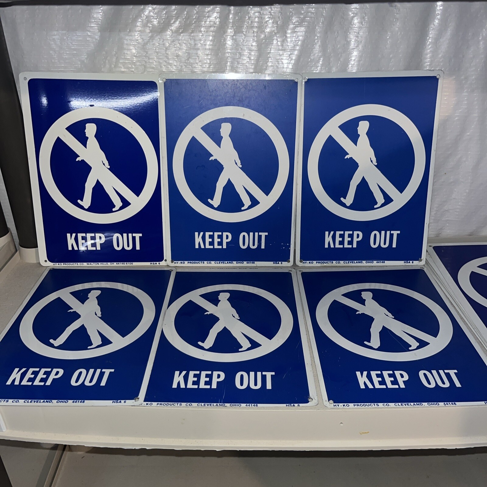 Lot Of 17 Hy-Ko 7” X 10” HS-6 “Keep Out” Metal Signs New Bulk Stock