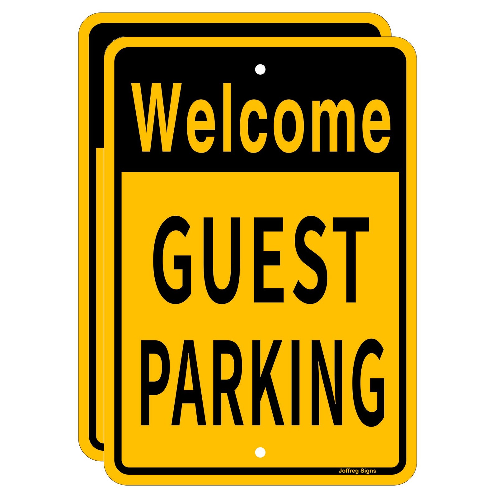 2 PCS Welcome Guest Parking Sign No Parking 17×12 Inch Reflective Aluminum