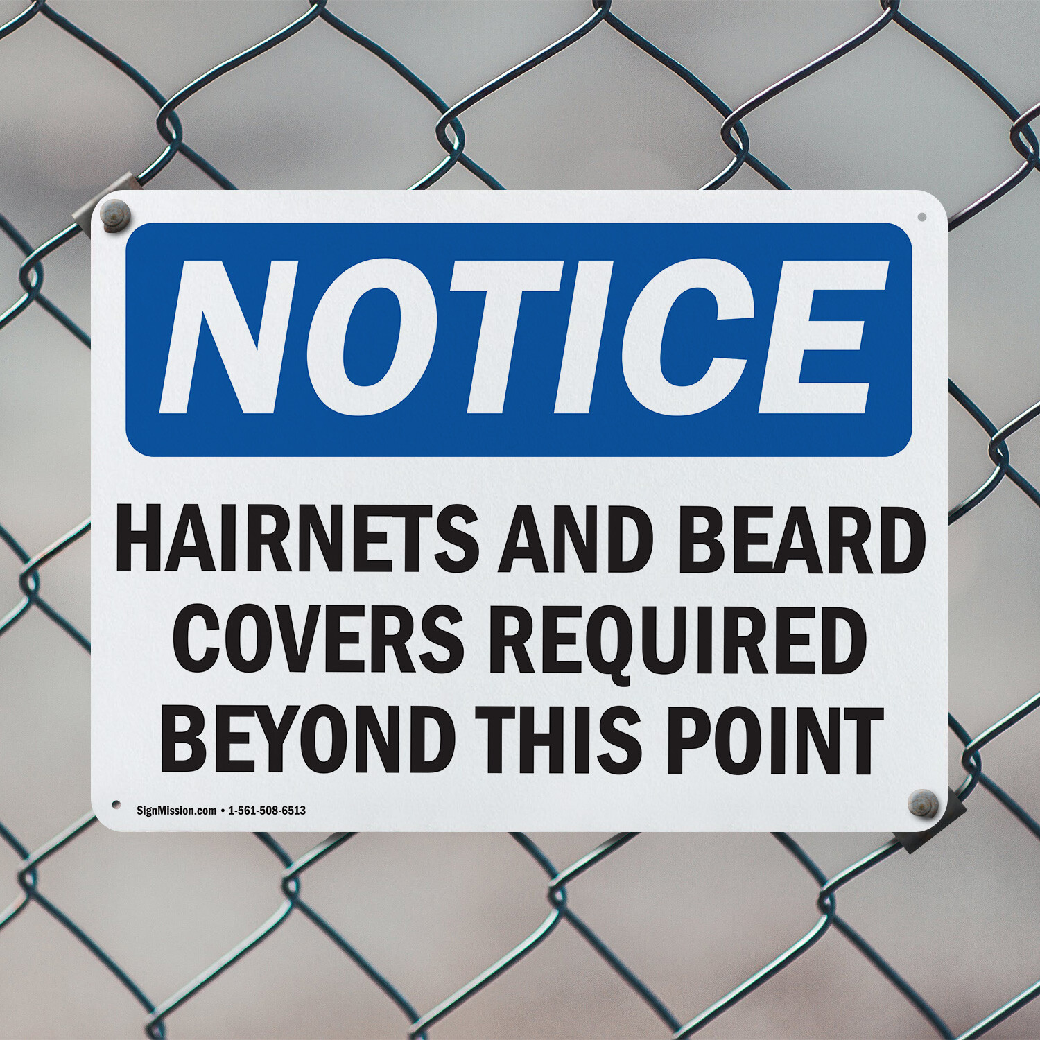 (2 Pack) Hairnets And Beard Covers Required Beyond OSHA Notice Sign Decal Metal