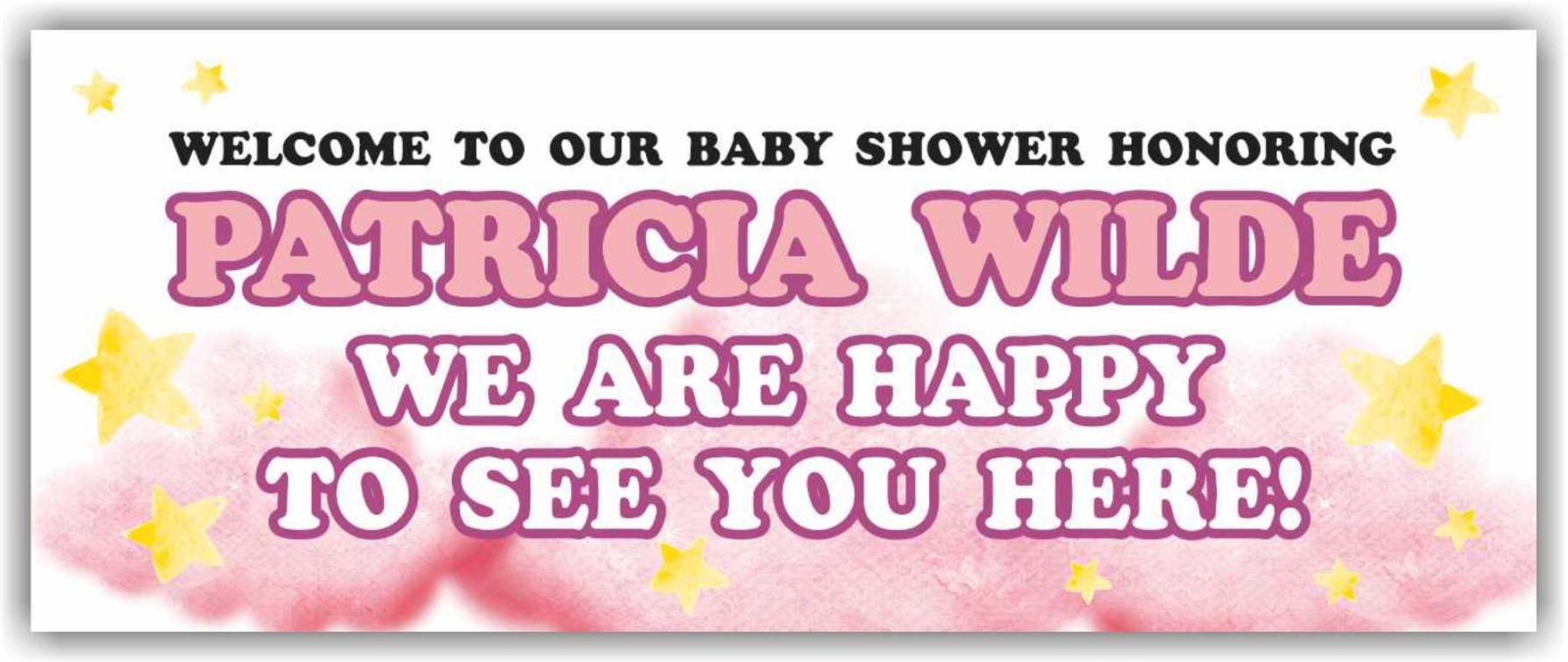Baby Shower Celebrating Advertising Banner Vinyl Mesh Sign Custom Name Welcome