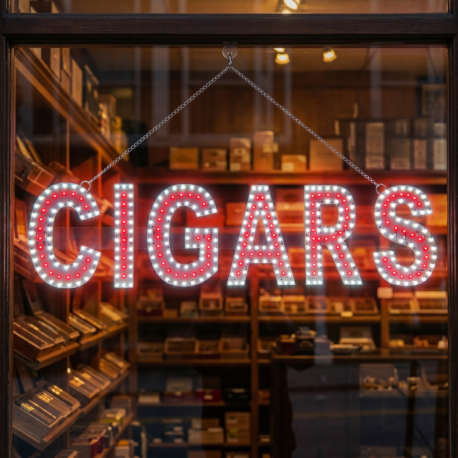 EPL Signs CIGARS Red LED Sign Business 8&Prime;x32&Prime; Remote 3G Sparkling Mode