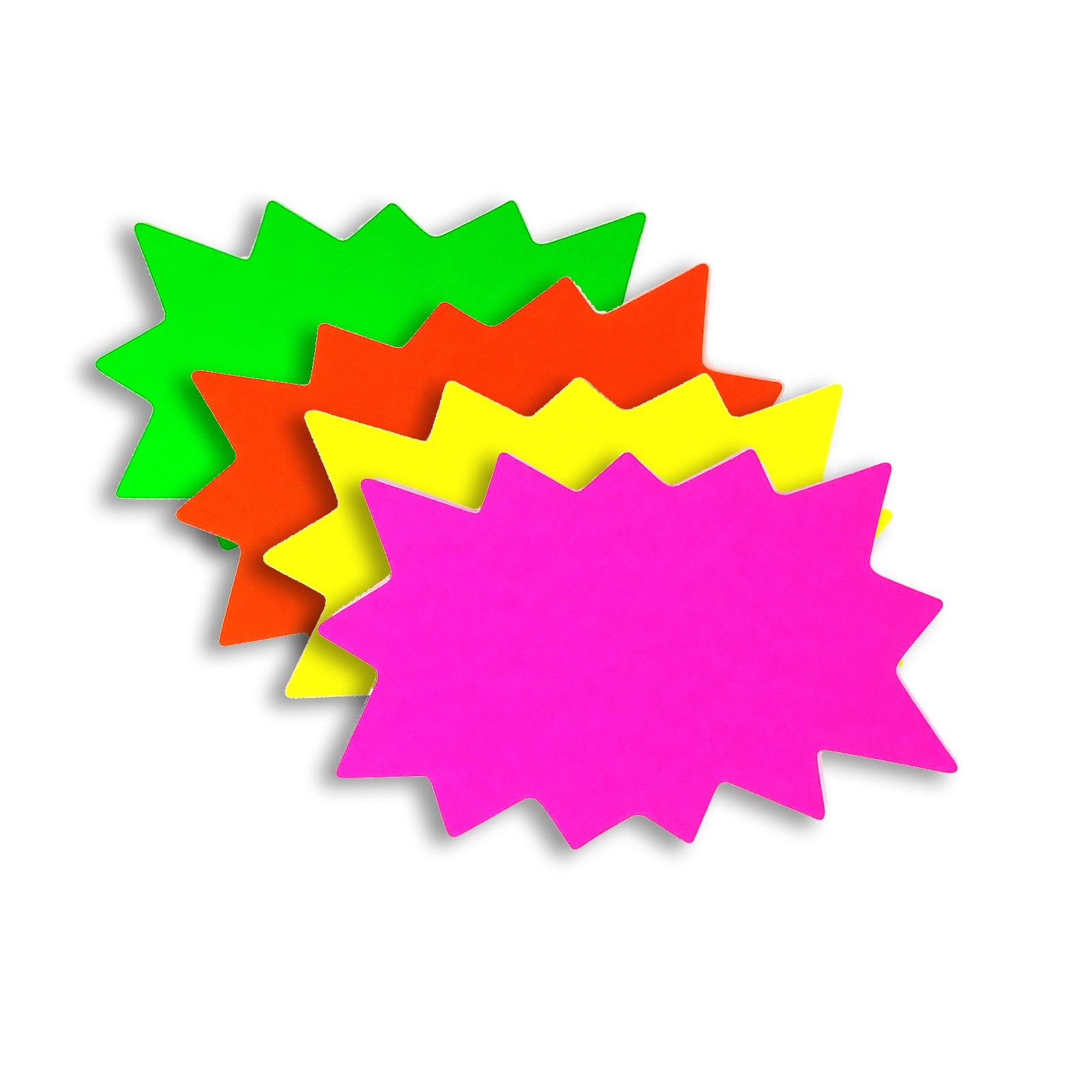 6&Prime; X 9&Prime; Medium Blank Solar Star Burst Neon Fluorescent Retail Signs –