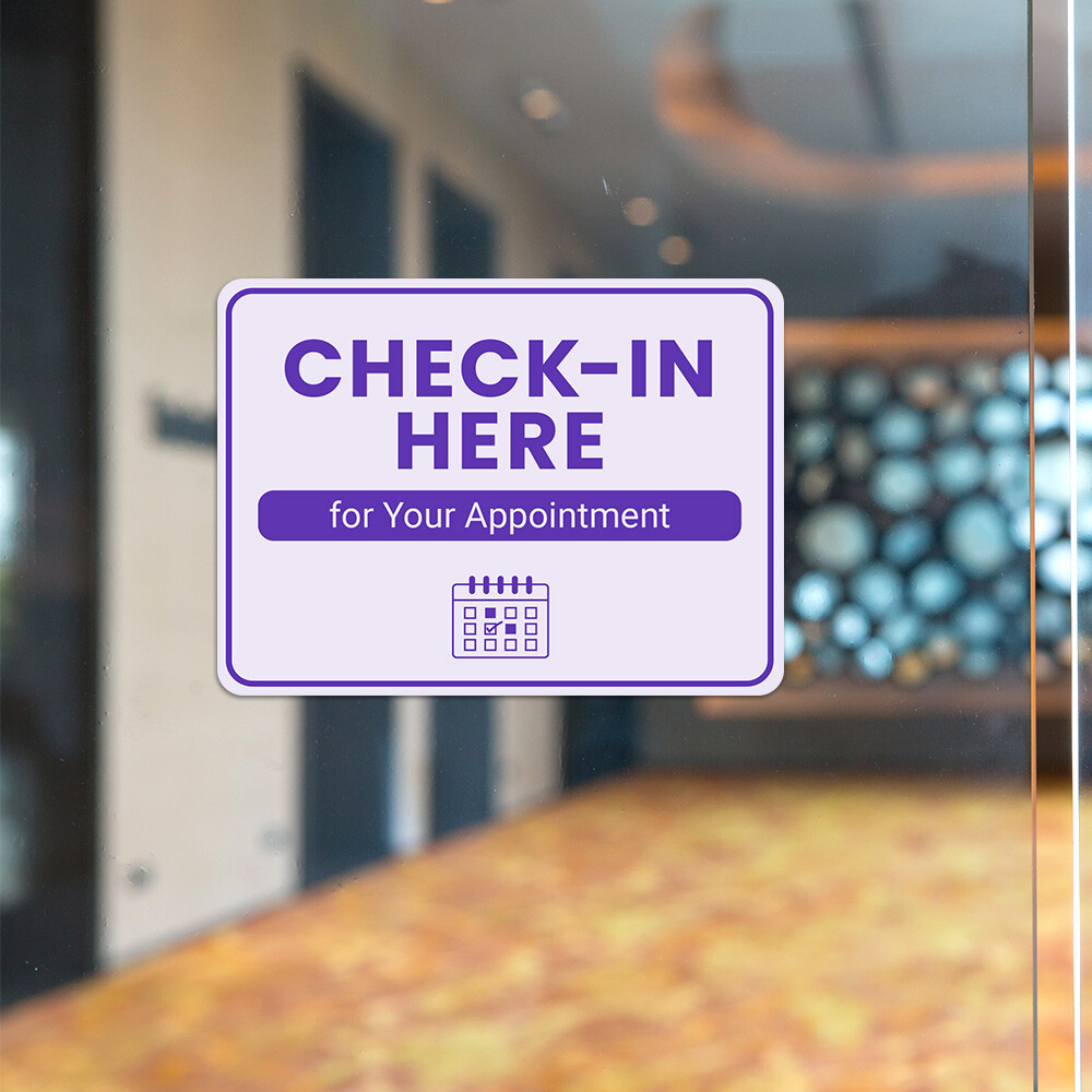 Classic Framed Plus Check-In Here for Your Appointment Door or Wall Sign