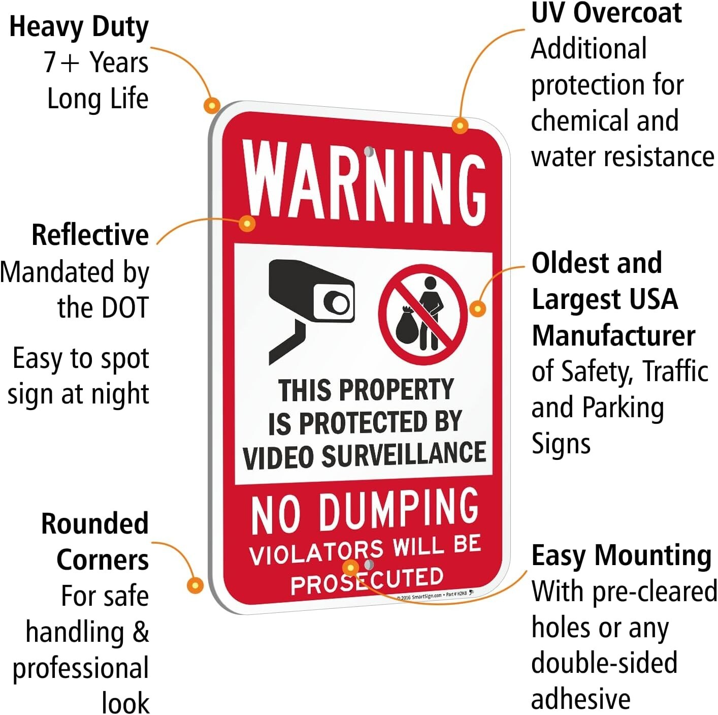 SmartSign Basics 18&Prime; x 12&Prime; Warning – Property Protected By Video Surveillance