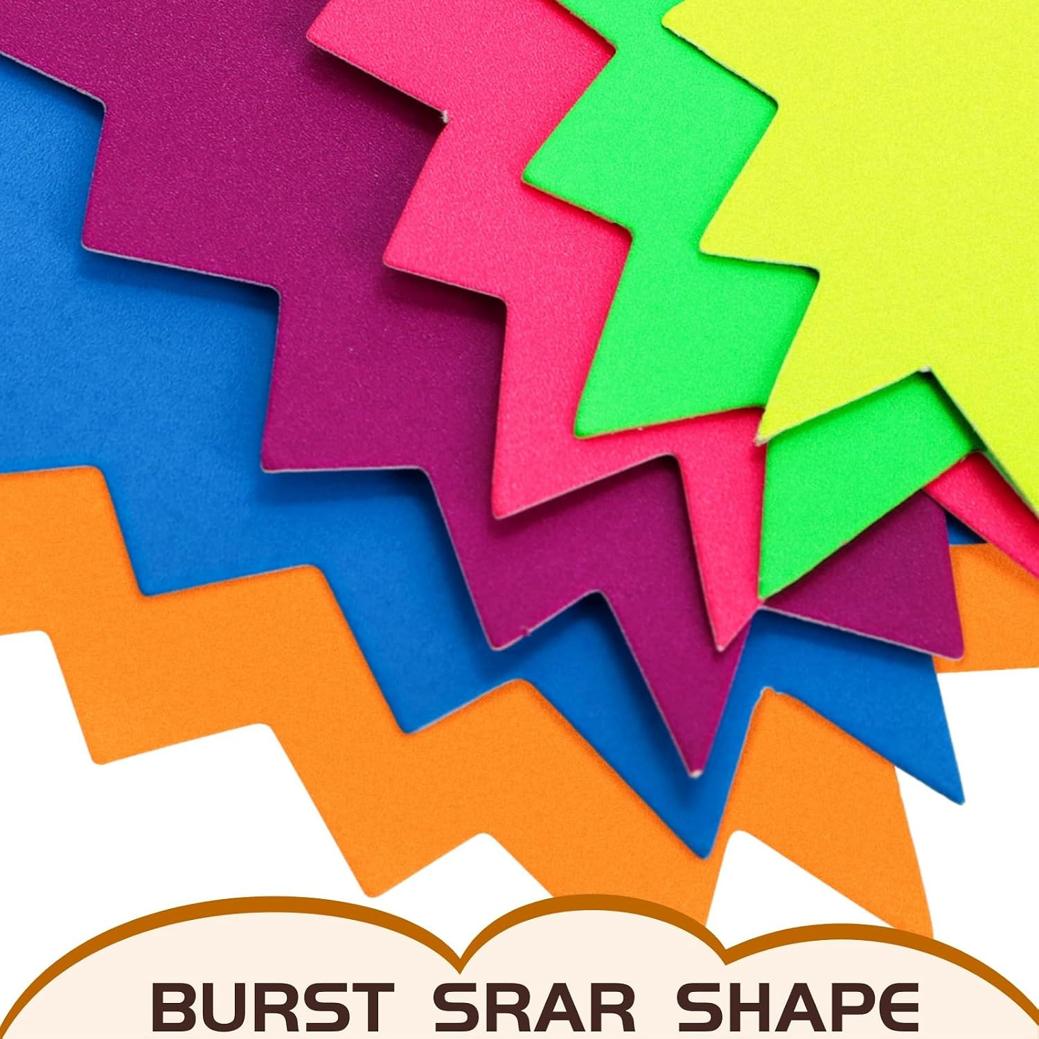 Covzoe 400 Pieces Burst Star Signs, 3.5 X 2.8 Inch Small Fluorescent Neon Signs