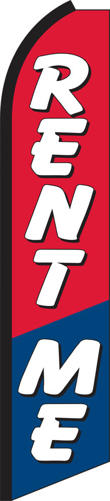 SWOOPER FEATHER FLUTTER FLAG RENT ME RENTAL SIGN ADVERTISING HALF SLEEVE SUPER