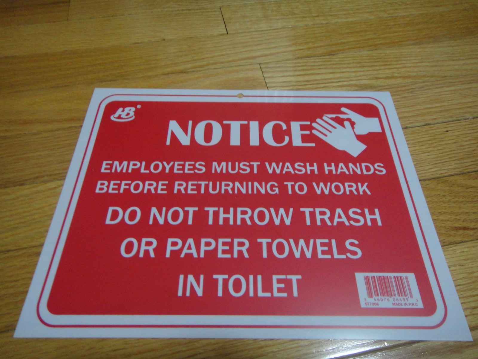 4 Pcs-9×12 inch Flexible Plastic « EMPLOYEES ONLY, OPEN/CLOSED, NO SMOKING, WASH »