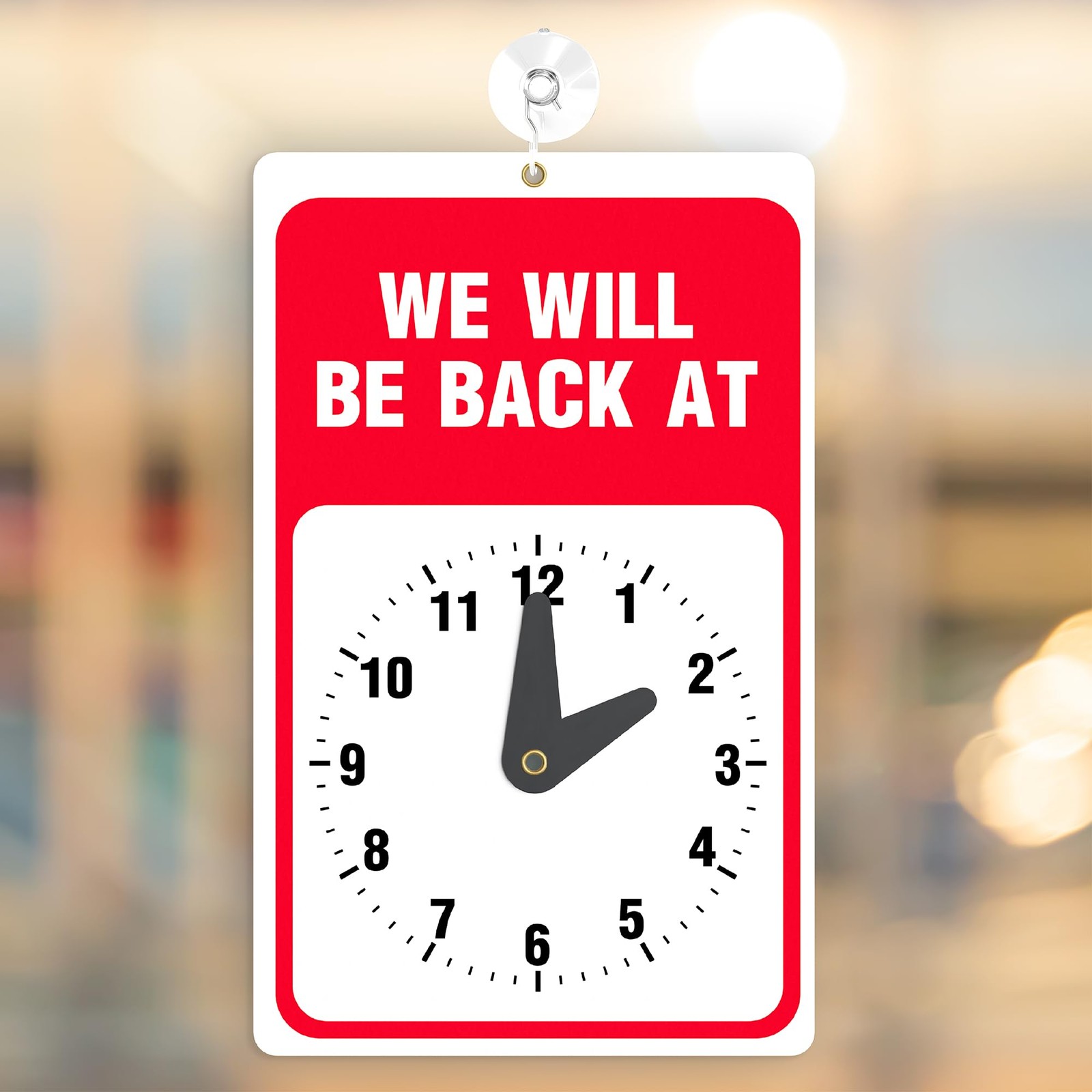 Will Return Sign With Clock – 2 Pack – 9.25 x 5.75 Inch – Bright Red and Whit…