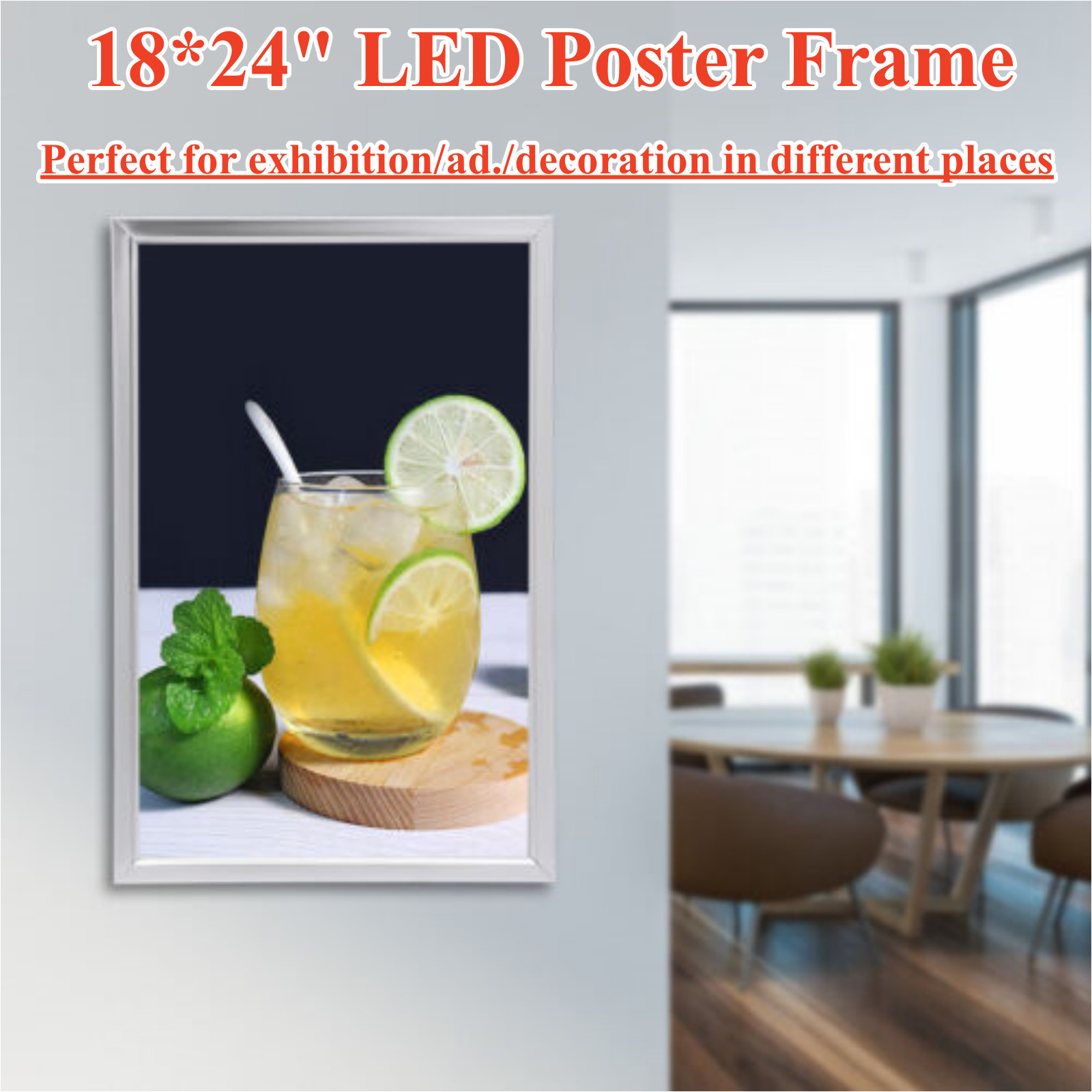 18&Prime;x24&Prime; LED Backlit Movie Poster Art Picture Frame Light Box Advertising Display