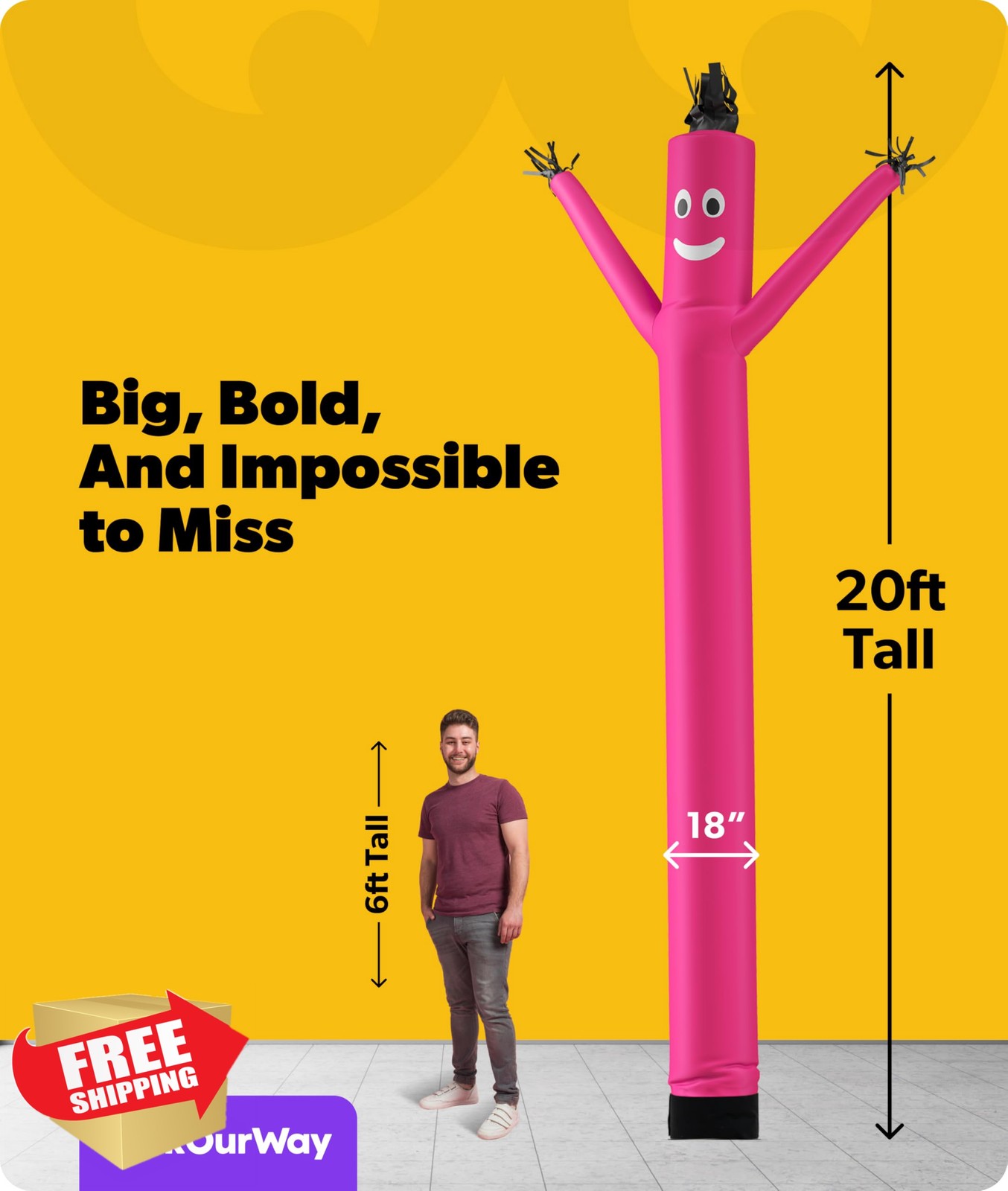 LookOurWay Air Dancer 20ft Pink Attachment